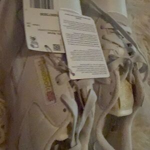 Reebok White Sneakers with Gold Detail